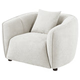 Aleisha Ivory Chenille Upholstered Accent Chair - Ornate Home