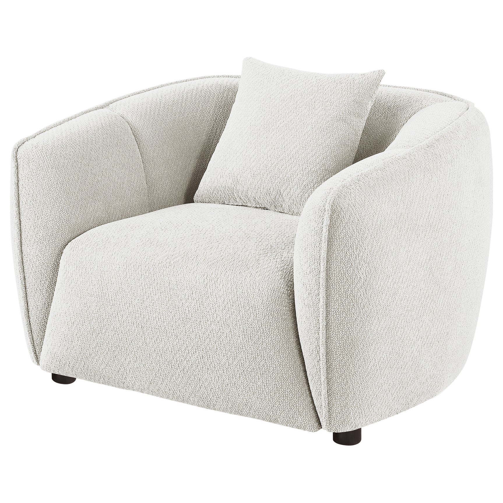 Aleisha Ivory Chenille Upholstered Accent Chair - Ornate Home