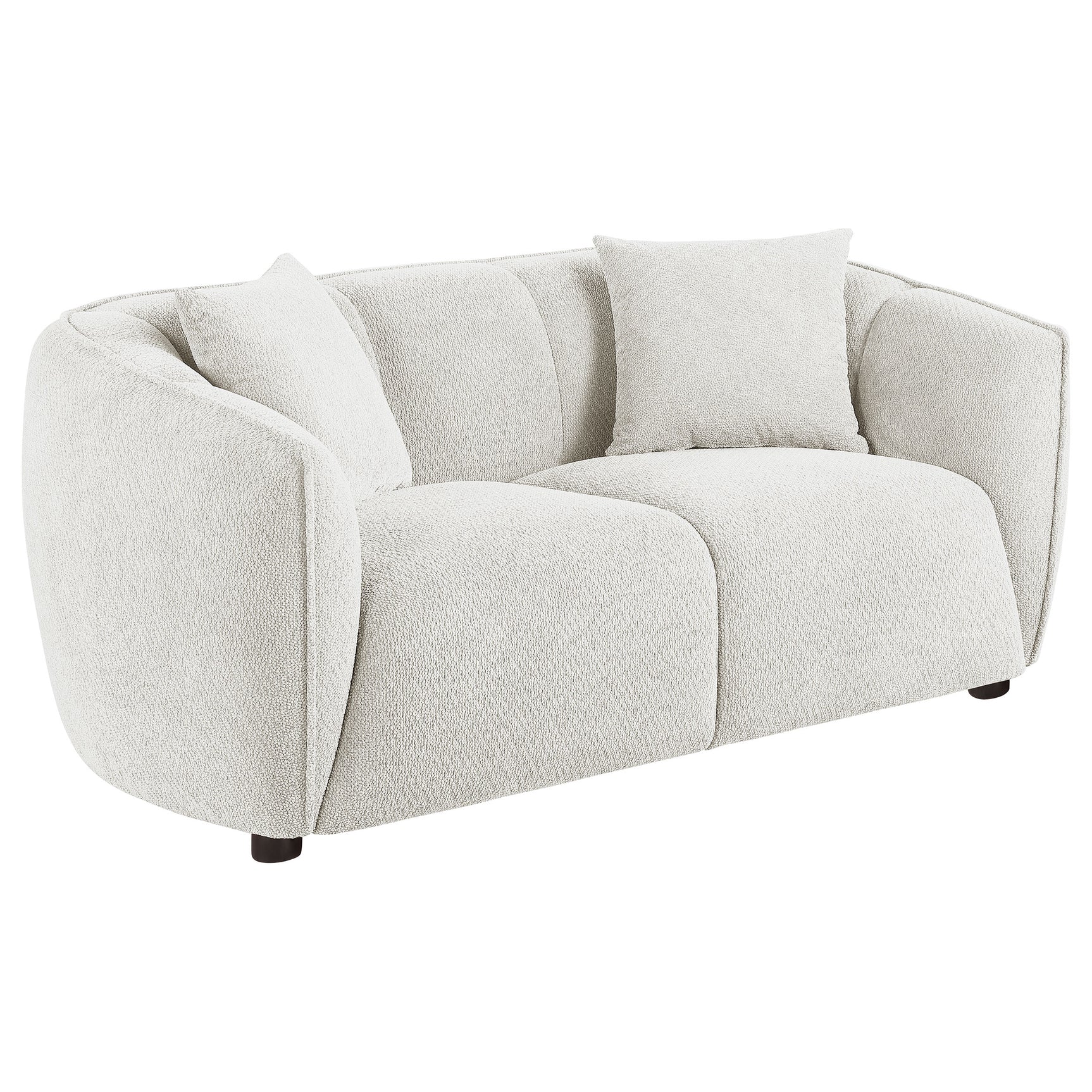 Aleisha Ivory Chenille Upholstered Loveseat - Ornate Home