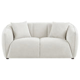 Aleisha Ivory Chenille Upholstered Loveseat - Ornate Home