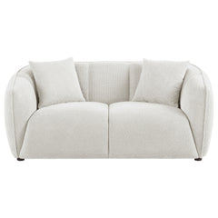 Aleisha Ivory Chenille Upholstered Loveseat - Ornate Home
