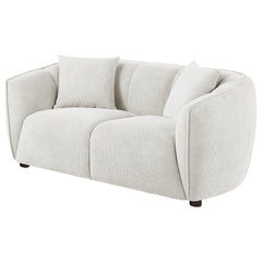 Aleisha Ivory Chenille Upholstered Loveseat - Ornate Home