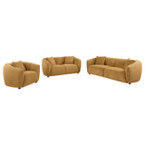 Aleisha Mustard Yellow 3-piece Chenille Upholstered Sofa Set - Ornate Home