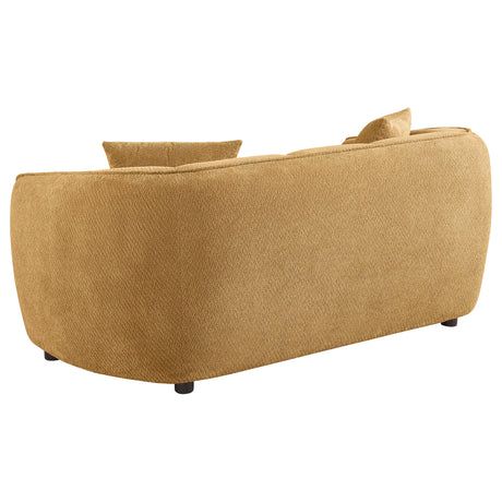 Aleisha Mustard Yellow 3-piece Chenille Upholstered Sofa Set - Ornate Home