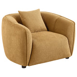 Aleisha Mustard Yellow 3-piece Chenille Upholstered Sofa Set - Ornate Home