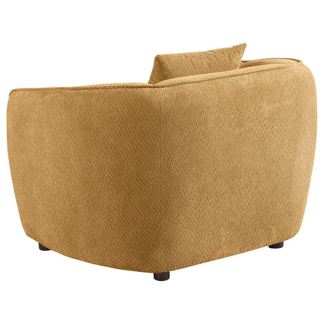 Aleisha Mustard Yellow 3-piece Chenille Upholstered Sofa Set - Ornate Home