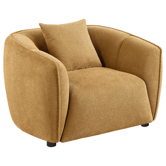 Aleisha Mustard Yellow Chenille Upholstered Accent Chair - Ornate Home