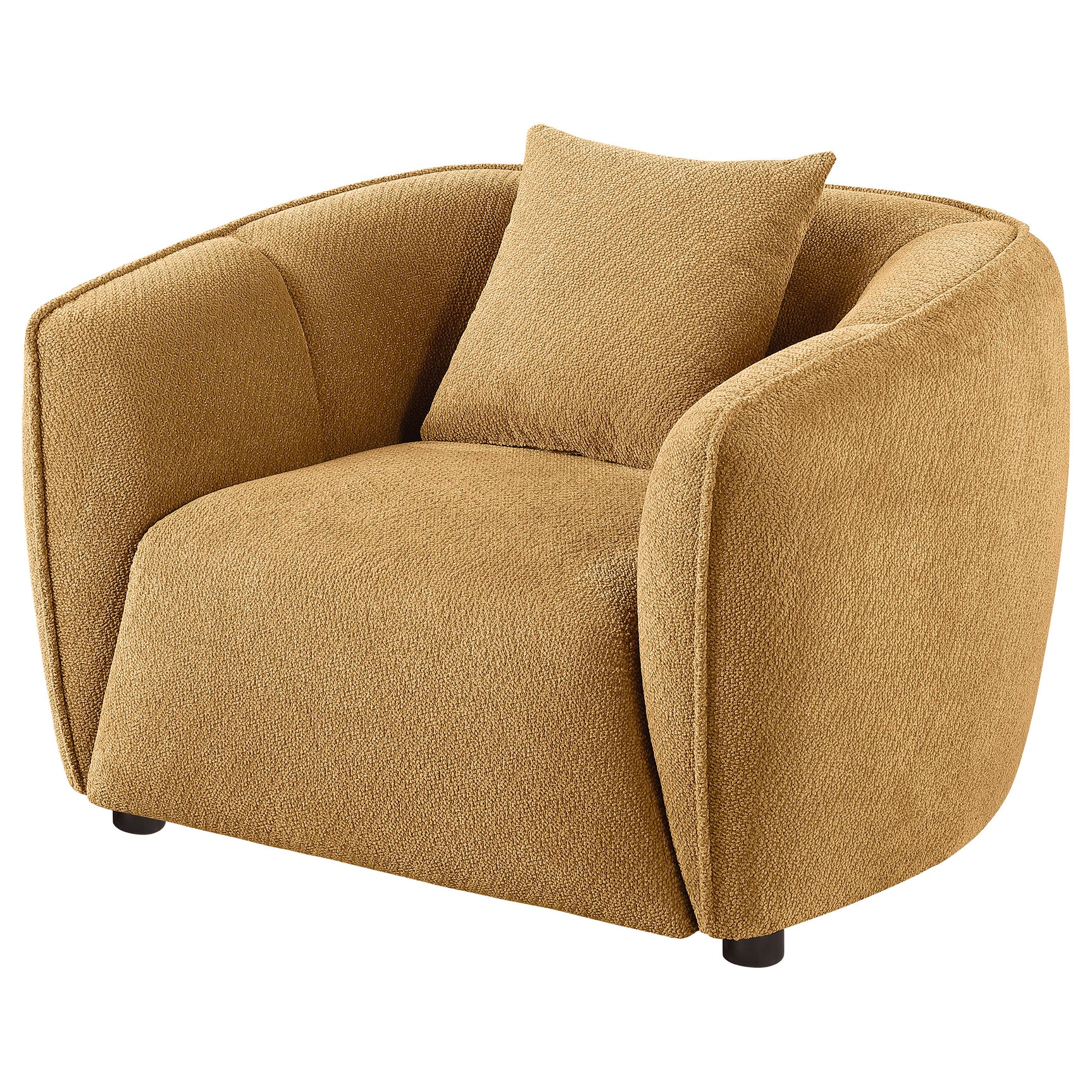 Aleisha Mustard Yellow Chenille Upholstered Accent Chair - Ornate Home