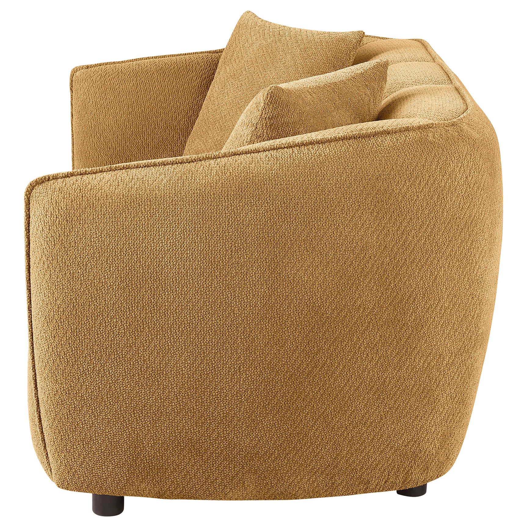 Aleisha Mustard Yellow Chenille Upholstered Loveseat - Ornate Home