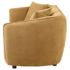 Aleisha Mustard Yellow Chenille Upholstered Loveseat - Ornate Home