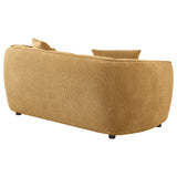Aleisha Mustard Yellow Chenille Upholstered Loveseat - Ornate Home
