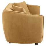 Aleisha Mustard Yellow Chenille Upholstered Loveseat - Ornate Home