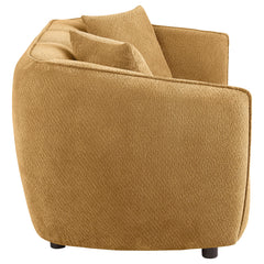 Aleisha Mustard Yellow Chenille Upholstered Loveseat - Ornate Home