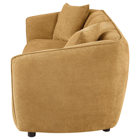 Aleisha Mustard Yellow Chenille Upholstered Sofa - Ornate Home