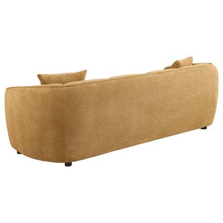 Aleisha Mustard Yellow Chenille Upholstered Sofa - Ornate Home