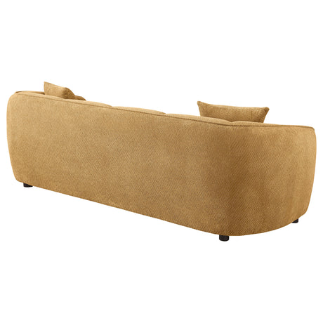 Aleisha Mustard Yellow Chenille Upholstered Sofa - Ornate Home