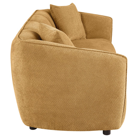 Aleisha Mustard Yellow Chenille Upholstered Sofa - Ornate Home