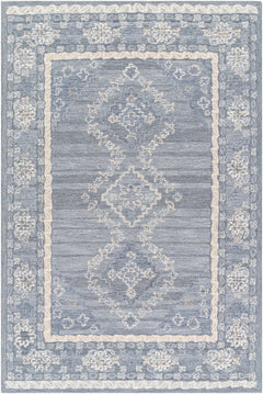 Alena Gray Blue Wool Blend Area Rug - Clearance - Ornate Home