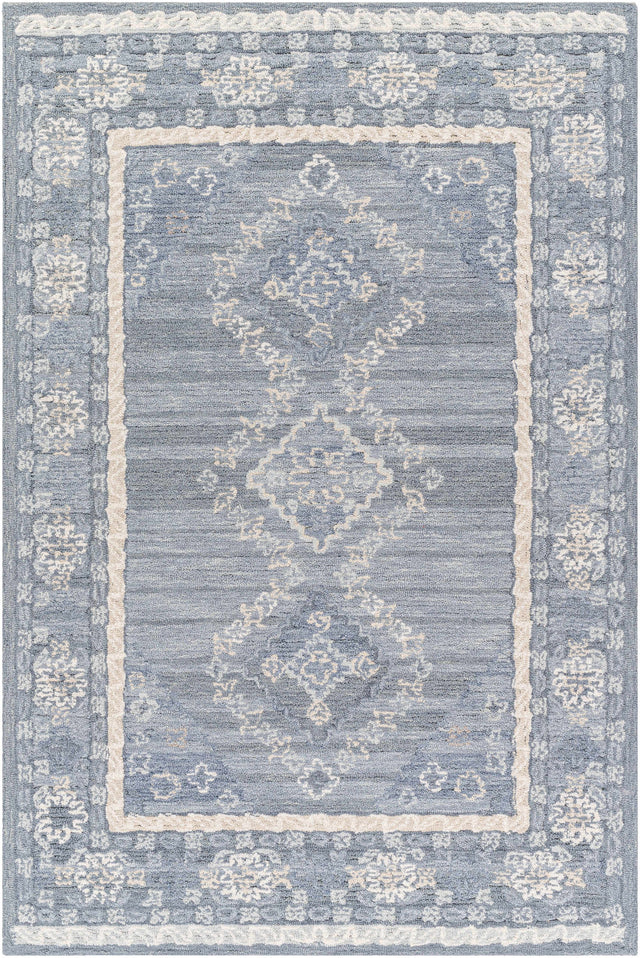 Alena Gray Blue Wool Blend Area Rug - Clearance - Ornate Home