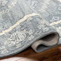 Alena Gray Blue Wool Blend Area Rug - Clearance - Ornate Home