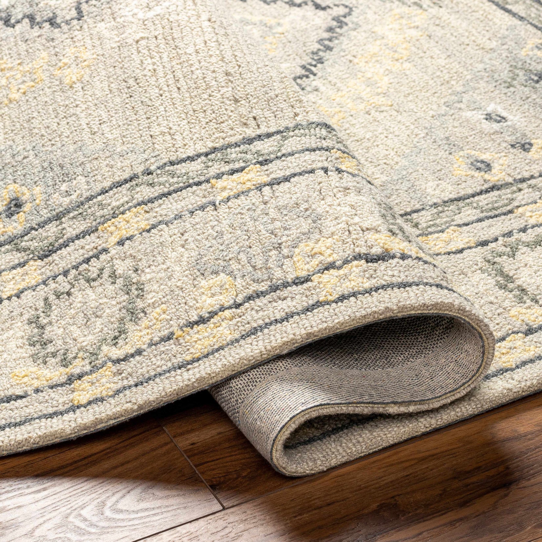 Alena Gray Wool Blend Area Rug - Clearance - Ornate Home