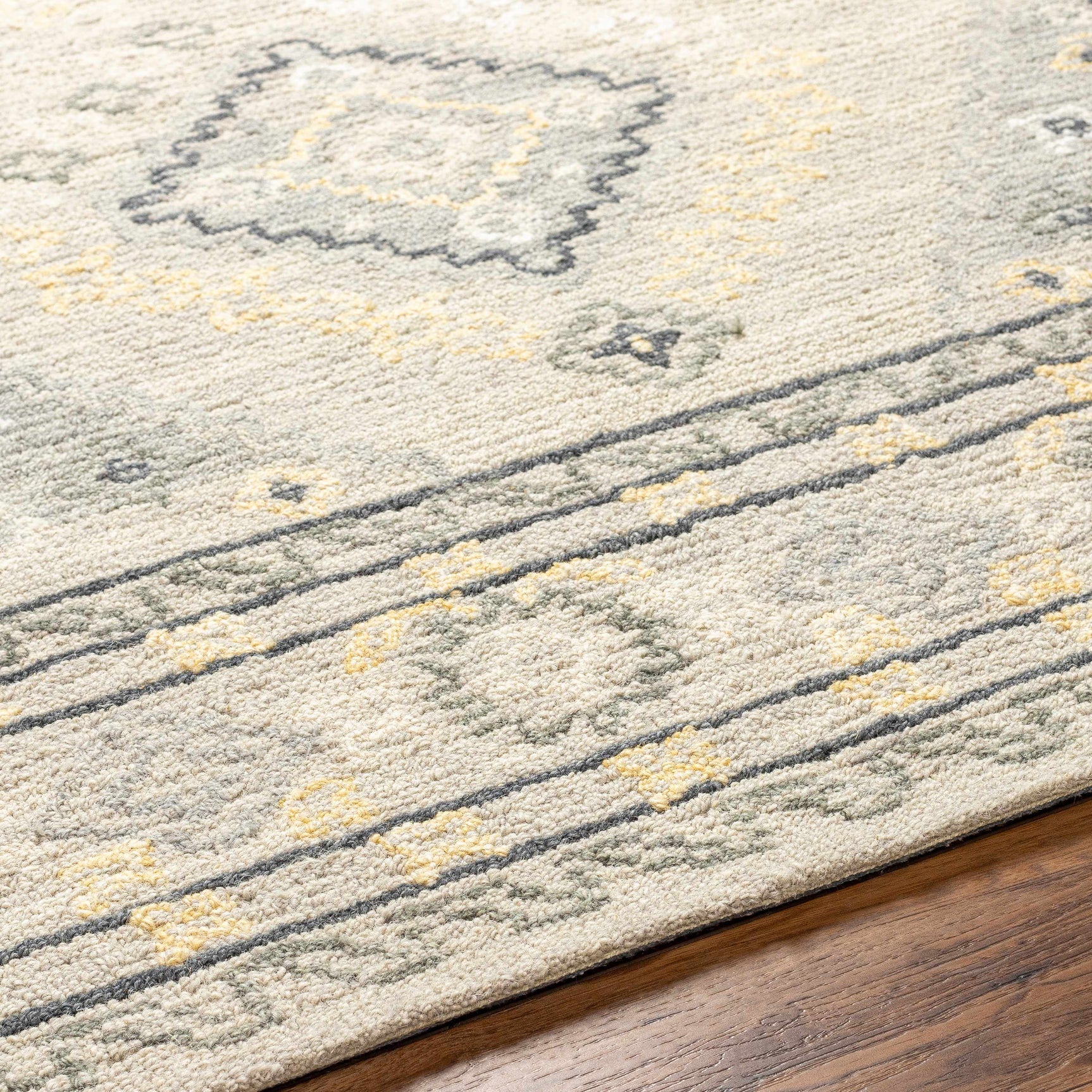 Alena Gray Wool Blend Area Rug - Clearance - Ornate Home