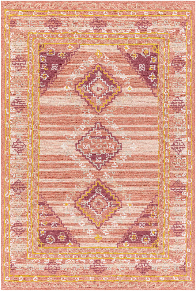 Alena Peach Wool Blend Area Rug - Clearance - Ornate Home