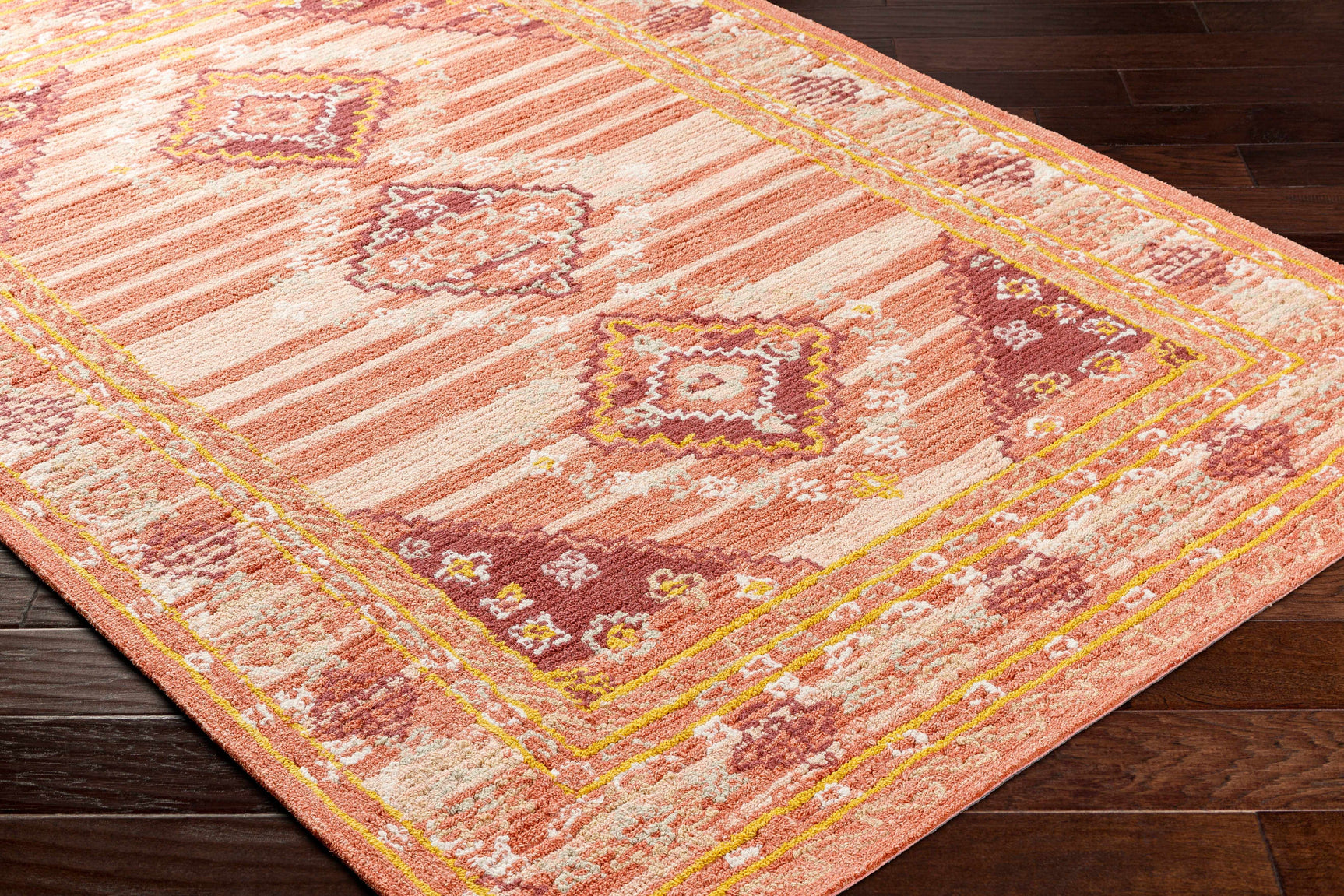 Alena Peach Wool Blend Area Rug - Clearance - Ornate Home