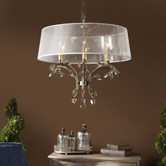 Alenya Gold/White 6 Light Shade Chandelier - Ornate Home