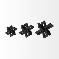 Aleph Black Metal Small Medium & Large Jacks (Set of 3) - Ornate Home