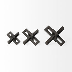Aleph Black Metal Small Medium & Large Jacks (Set of 3) - Ornate Home