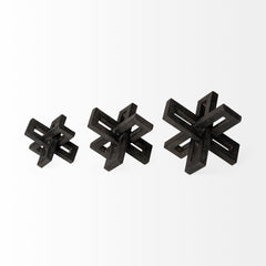 Aleph Black Metal Small Medium & Large Jacks (Set of 3) - Ornate Home