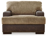 Alesbury Brown Oversized Chair and Ottoman - Ornate Home