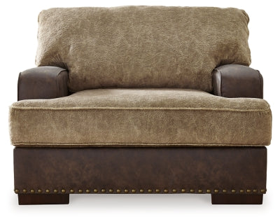 Alesbury Brown Oversized Chair and Ottoman - Ornate Home