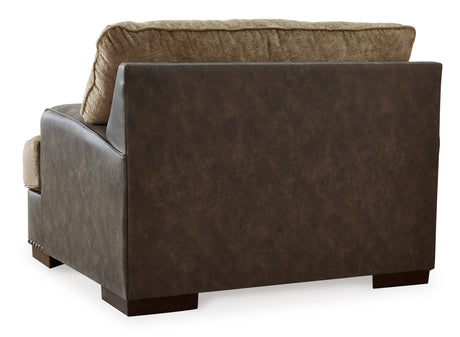 Alesbury Brown Oversized Chair and Ottoman - Ornate Home