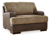 Alesbury Brown Oversized Chair and Ottoman - Ornate Home