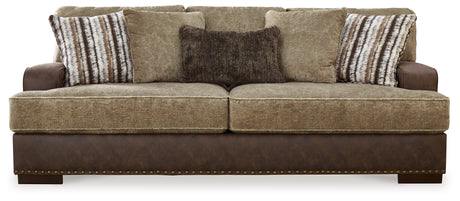 Alesbury Brown Sofa, Loveseat, Oversized Chair and Ottoman - Ornate Home