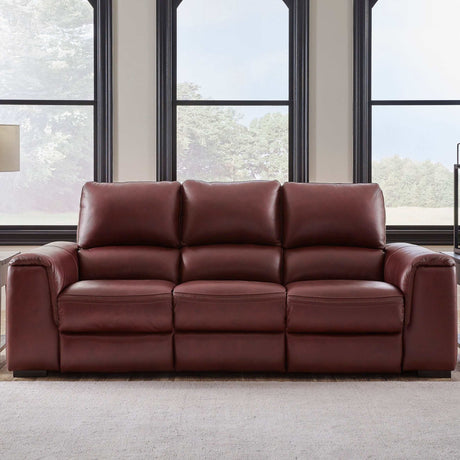 Alessandro Garnet Leather-Match Power Reclining Living Room Set / 2pc - Ornate Home