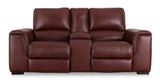 Alessandro Garnet Leather-Match Power Reclining Living Room Set / 2pc - Ornate Home