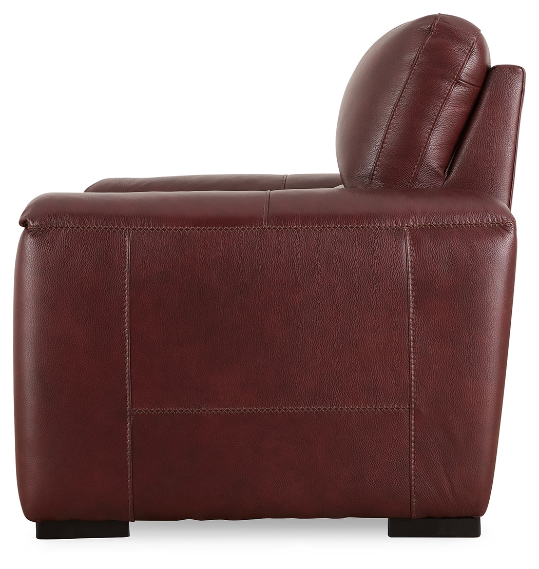 Alessandro Garnet Leather-match Power Recliner - Ornate Home