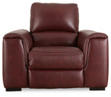 Alessandro Garnet Leather-match Power Recliner - Ornate Home
