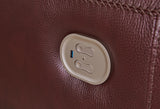 Alessandro Garnet Leather-match Power Reclining Loveseat w/ Console (Online Special Price) - Ornate Home
