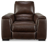 Alessandro Walnut Leather-match Power Recliner (Online Special Price) - Ornate Home