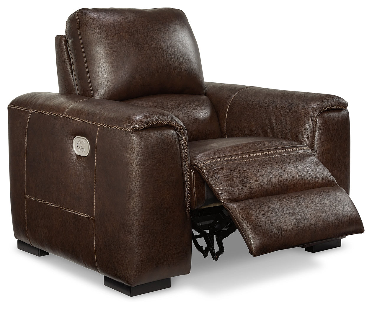 Alessandro Walnut Leather-match Power Recliner - Ornate Home