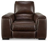 Alessandro Walnut Leather-match Power Recliner - Ornate Home
