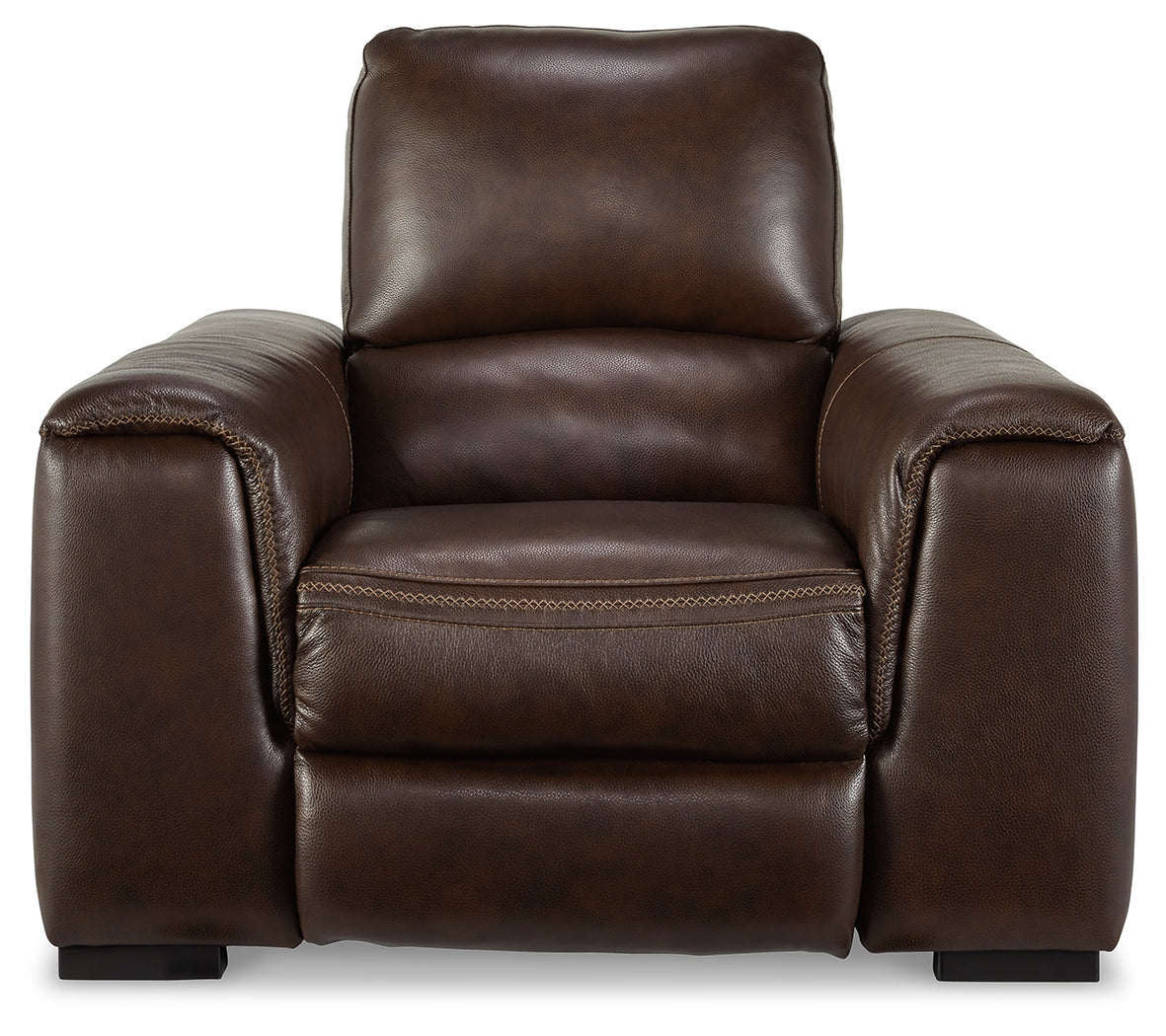 Alessandro Walnut Leather-match Power Recliner - Ornate Home