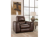 Alessandro Walnut Leather-match Power Recliner - Ornate Home