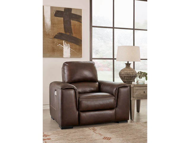 Alessandro Walnut Leather-match Power Recliner - Ornate Home