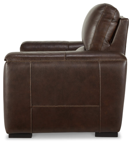 Alessandro Walnut Leather-match Power Recliner - Ornate Home