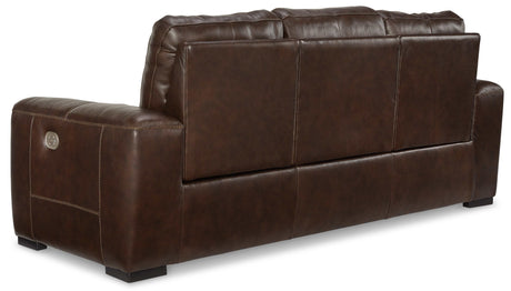 Alessandro Walnut Leather-match Power Reclining Sofa - Ornate Home